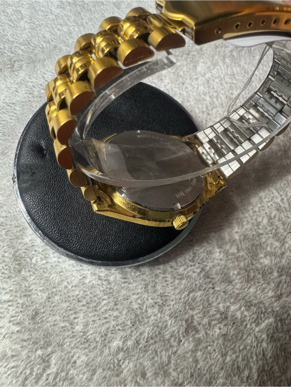 Seiko Gold-Tone Bracelet Watch with Black Dial